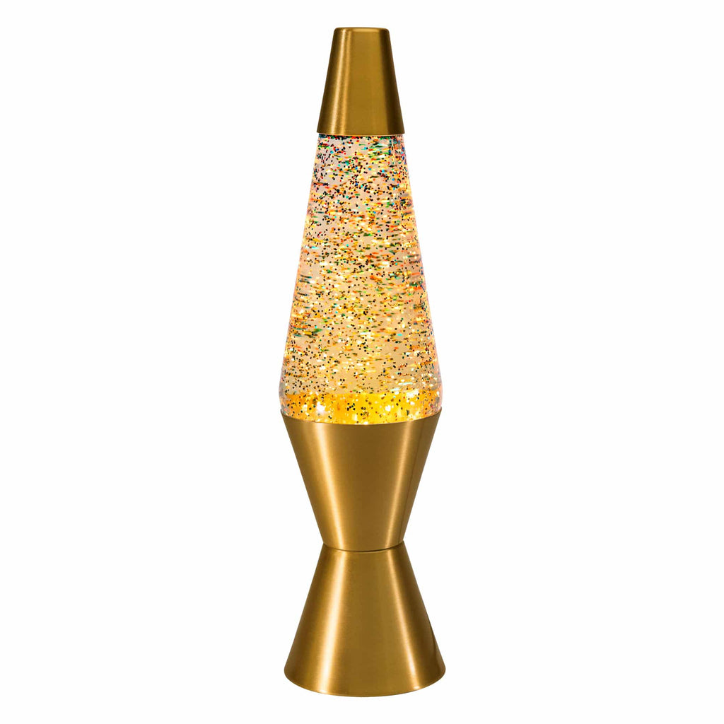14.5" LAVA� Lamp Rainbow Glitter - rainbow glitter, clear liquid, gold base and cap