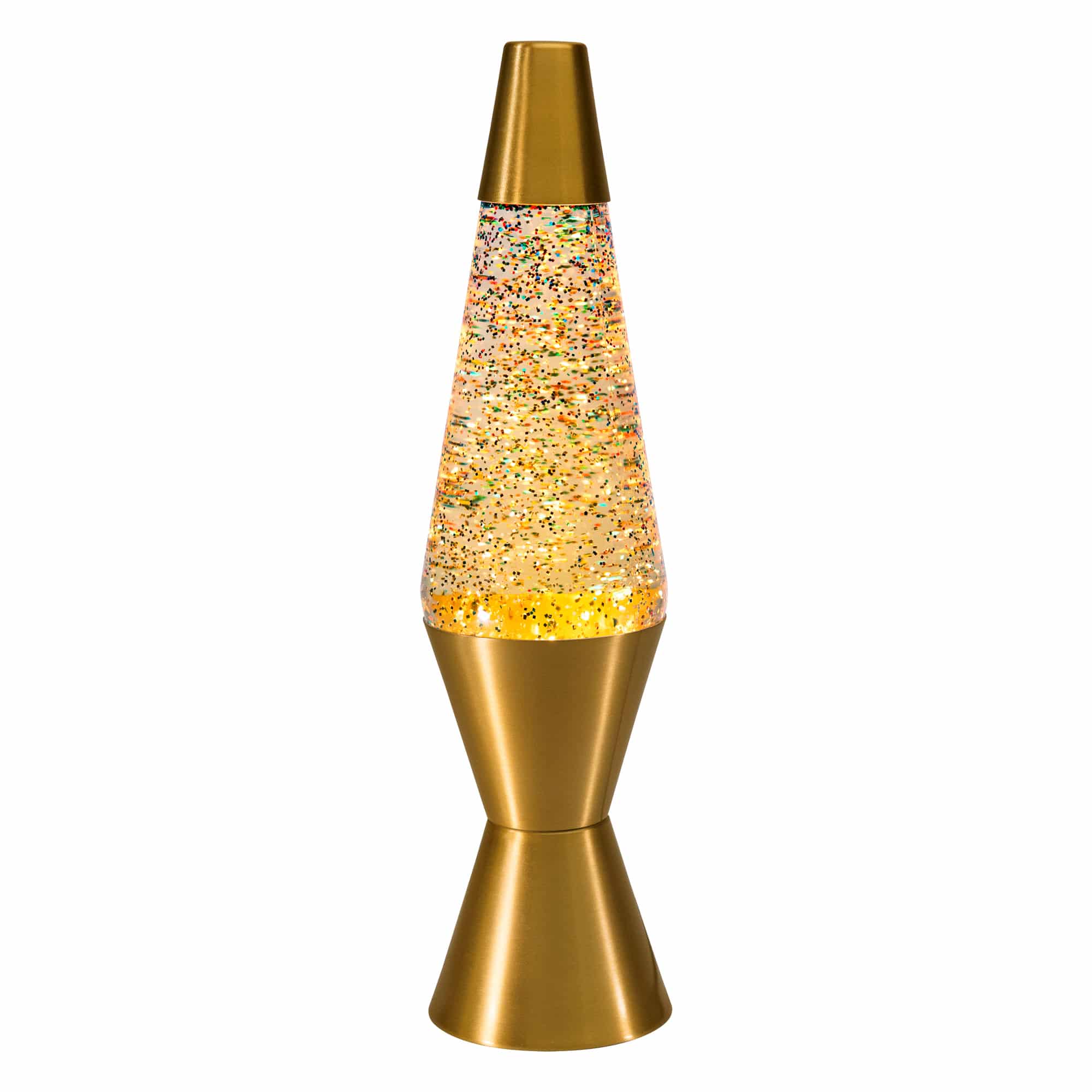 14.5" LAVA� Lamp Rainbow Glitter - rainbow glitter, clear liquid, gold base and cap
